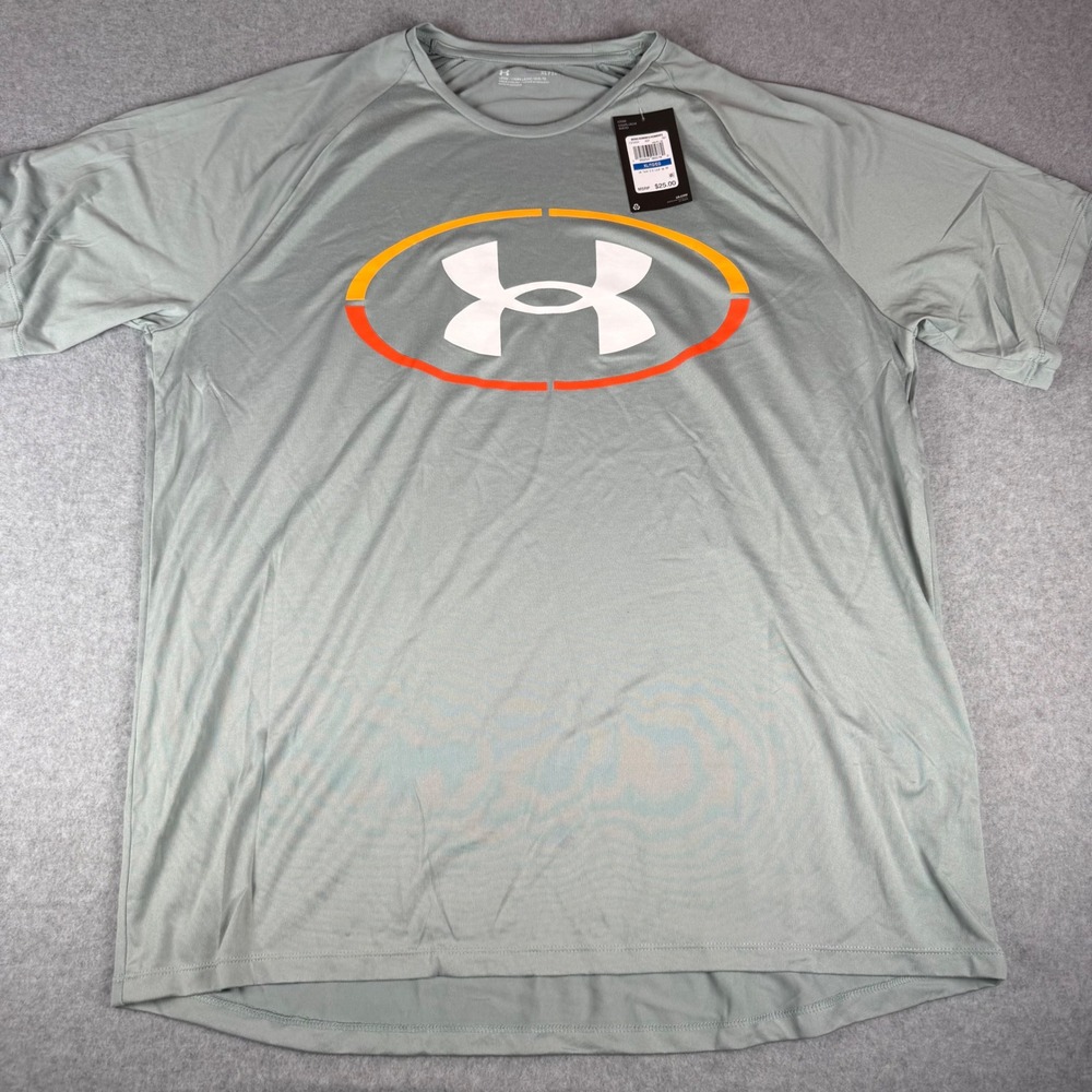 Under Armour Tech 2.0 Lock Up Men XL Green Short Sleeve Graphic Tee 1373424-781